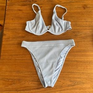 Light blue Hollister ribbed bikini